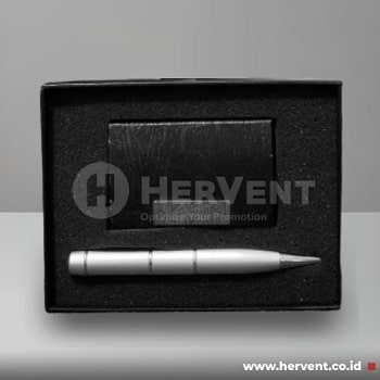 gift set package pulpen souvenir dan cardholder custom